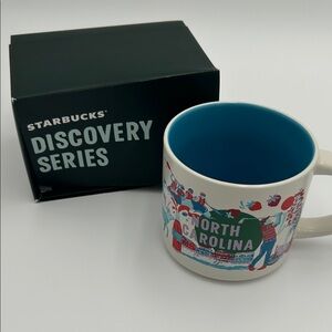 Starbucks North Carolina White Ceramic Mug with Blue Interior